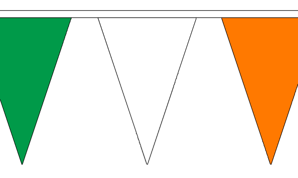 Green, White and Orange Triangle Bunting