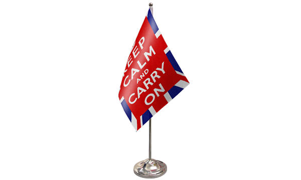 Keep Calm And Carry On (UK) Satin Table Flag