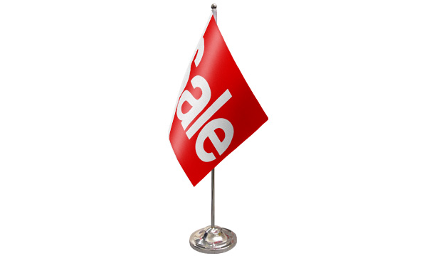Sale Red Satin Table Flag