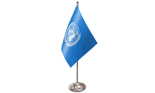 United Nations Satin Table Flag