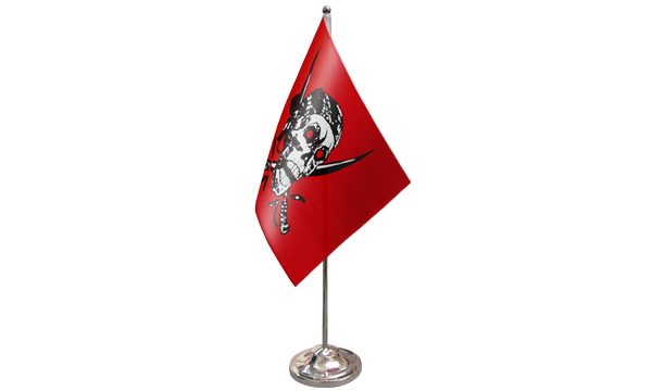 Red Skull Satin Table Flag