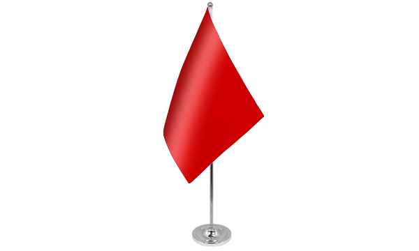 Plain Red Satin Table Flag