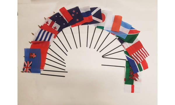 2023 Rugby World Cup - 20 Nations Hand Waving Flag Pack
