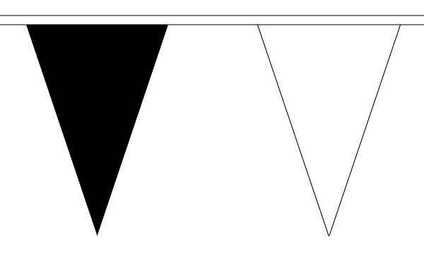 Black and White Alternating Triangle Bunting