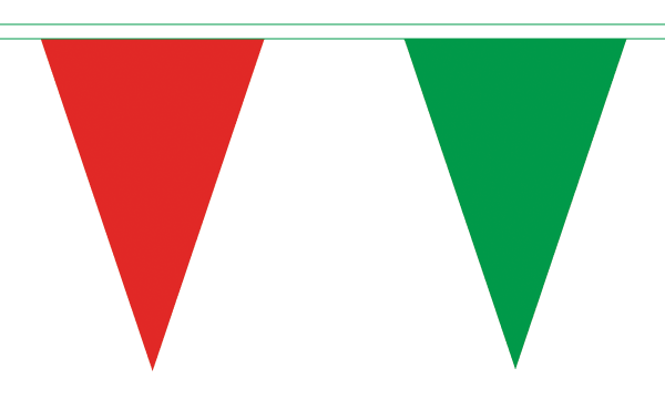 Red and Green Triangle Bunting